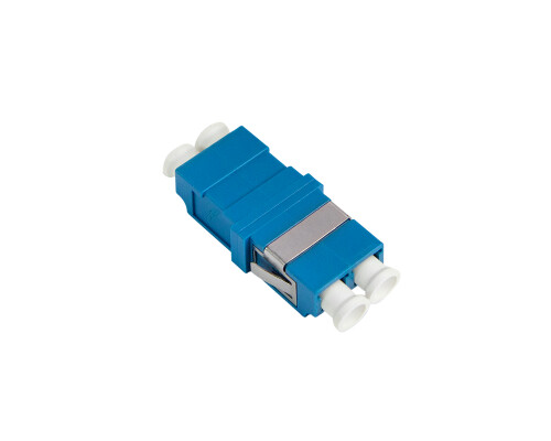 LC Duplex Kupplung, Kunststoffgeh&auml;use, Singlemode, blau, ohne Flange