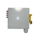 Hutschienengeh&auml;use Konfigurator 120x120x32mm, splei&szlig;fertig best&uuml;ckt mit Kupplungen und Pigtails