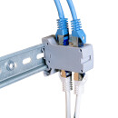 Hutschienenadapter mit 2x Cat.6A Inline-Kupplungen RJ45 &ndash; geschirmt, 35 mm Hutschiene
