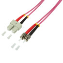 OM4 Duplex Jumper / LWL Patchkabel ST UPC / SC UPC