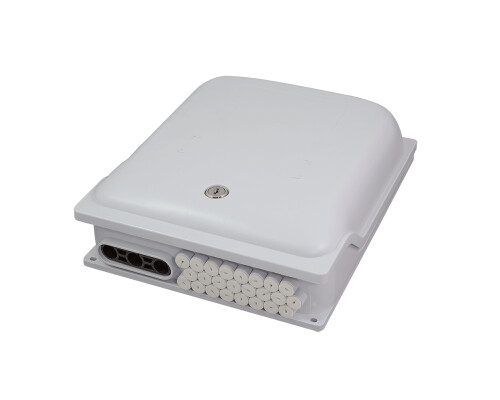 FTTX-Anschlussgeh&auml;use IP65, f&uuml;r max. 96 Fasern, 24x LC/DX oder 24x SC/SX, 280 &times; 220 mm - Schrumpfschlauch-Splei&szlig;schutz