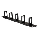 19" Kabelf&uuml;hrungspanel 1HE, mit 5 Plastikringen, schwarz