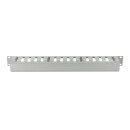 19" Kabelpanel 1HE, mit Abdeckung, grau