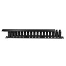 19" Kabelpanel 1HE, mit Abdeckung, schwarz