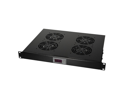 19" L&uuml;ftereinschub mit 4 L&uuml;ftern, mit Thermostat