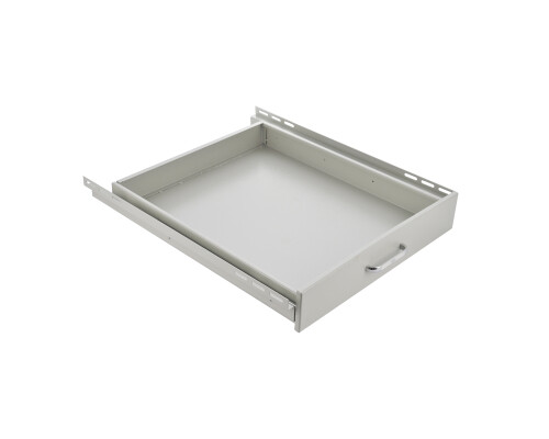 19" Schublade, T=500 mm, Lichtgrau