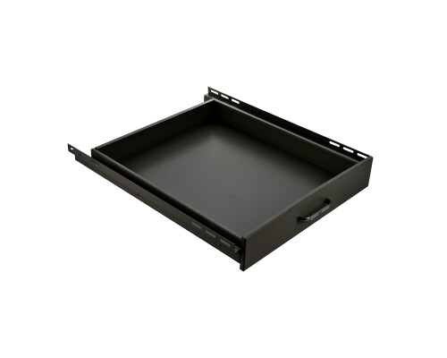 19" Schublade, T=500 mm, Schwarz