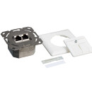 Cat.6A Netzwerkdose UP+AP, 2x RJ45, geschirmt, signalwei&szlig;