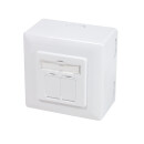 Cat.6A Netzwerkdose UP+AP, 2x RJ45, geschirmt, signalwei&szlig;