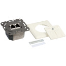 Cat.6 Netzwerkdose UP, 2x RJ45, geschirmt, reinwei&szlig;