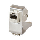 Hutschienenadapter f&uuml;r 1x RJ45 Keystone Module, Metall