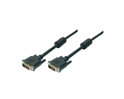 Kabel DVI 2x Stecker mit Ferritkern schwarz 3 Meter