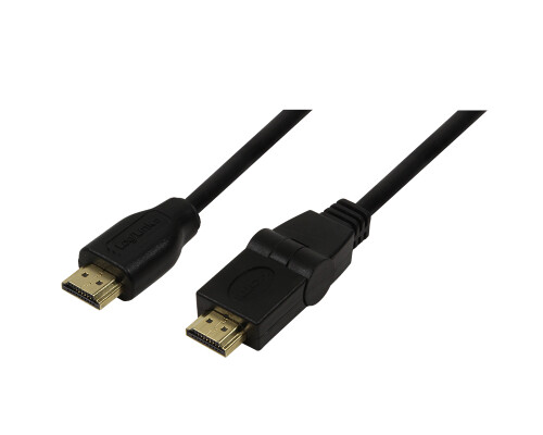 Kabel HDMI High Speed mit Ethernet, 180&deg; Stecker