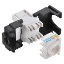 Keystone Buchse RJ45 Kat.6 ungeschirmt, 180&deg; werkzeuglos