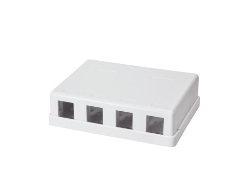 Leergeh&auml;use f&uuml;r 4 Keystone Module &ndash; Aufputz, Signalwei&szlig; RAL 9003