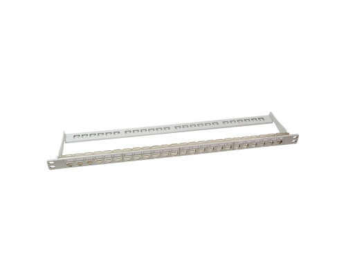Keystone Modular Verteilerfeld 0.5HE f&uuml;r 24 Keystone Module , geschirmt, grau, leer