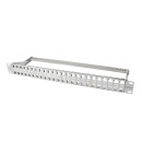19" Patchpanel f&uuml;r 48 Keystone Module, 1 HE, unbest&uuml;ckt, geschirmt, grau