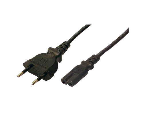 Netzkabel, Eurostecker auf Kleinger&auml;tebuchse IEC C7, 1,80m, schwarz