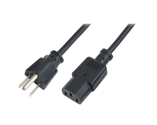Netzkabel, US-Stecker NEMA 5-15P auf Kaltger&auml;tebuchse IEC C13, 1,80m, schwarz