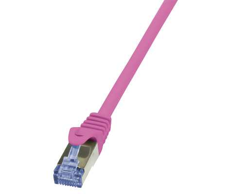 Patchkabel Kat.6A 10G S/FTP PIMF pink 0,25m