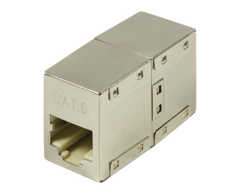 Patchkabelverbinder 1:1 Kat.6 STP, Metalgeh&auml;use