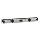 Cat.6 Patchpanel 24-Port UTP, 180&deg; Anschluss, 19" Einbau, 1 HE, schwarz