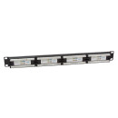 Cat.6 Patchpanel 24-Port UTP, 180&deg; Anschluss, 19" Einbau, 1 HE, schwarz