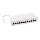 Cat.6 Patchpanel 12 Ports, geschirmt, Desktop, hellgrau