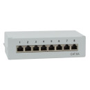 Cat.6A Patchpanel 8 Ports, geschirmt, Desktop, hellgrau