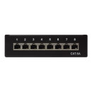 Cat.6A Patchpanel 8 Ports, geschirmt, Desktop, schwarz