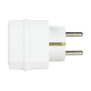 Steckdosenadapter, 2x Euro + 1x Schutzkontaktstecker, 3500W/250V, Wei&szlig;