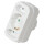 Steckdosenadapter, 2x Euro + 1x Schutzkontaktstecker, 3500W/250V, Wei&szlig;