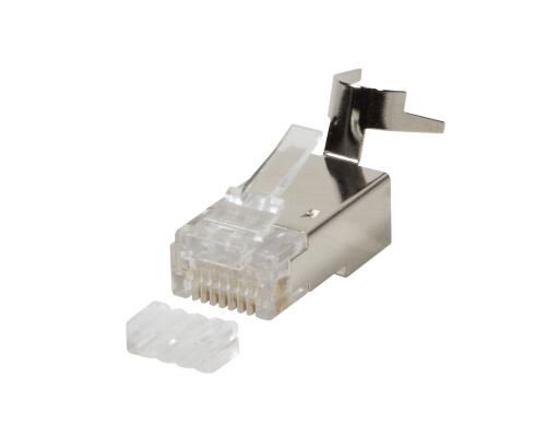 Steckverbinder Cat.6A RJ45 f&uuml;r Cat.7, Cat.6A und Cat.6 Kabel, 50er Set, geschirmt
