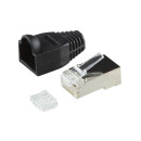 Steckverbinder Kat.6 RJ45 100er Set, geschirmt, schwarze...