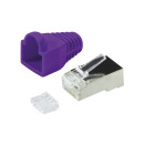 Steckverbinder Kat.6 RJ45 100er Set, geschirmt, violette T&uuml;lle