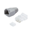 Steckverbinder Kat.6 RJ45 100er Set, ungeschirmt, graue...
