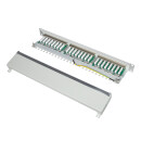 Cat.6 Patchpanel 24 Ports, geschirmt, 19" Einbau, 1 HE, hellgrau