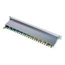 Cat.6 Patchpanel 24 Ports, geschirmt, 19" Einbau, 1 HE, hellgrau