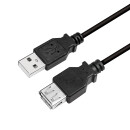 Kabel USB 2.0 Verl&auml;ngerung A Stecker -&gt; A Buchse, schwarz 2m