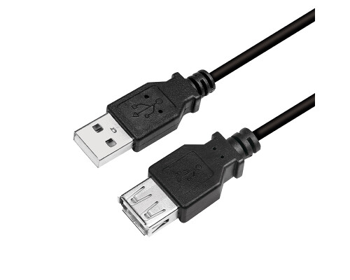 Kabel USB 2.0 Verl&auml;ngerung A Stecker -&gt; A Buchse, schwarz 3m