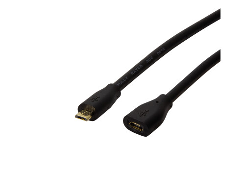 USB 2.0 Verl&auml;ngerungskabel, Micro USB, 1,5m