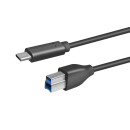 USB 3.2 Gen1x1 Kabel, USB-C Stecker zu USB-B Stecker, 1m