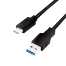 USB 3.2 Gen1x1 Kabel, USB-A Stecker auf USB-C Stecker, 0,15m