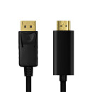 DisplayPort Kabel, DP 1.2 to HDMI 1.4, schwarz, 1m