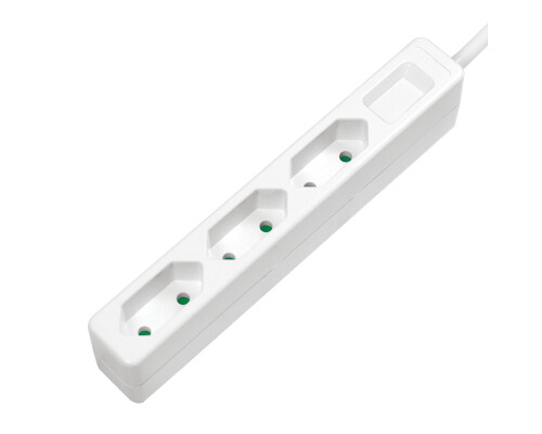 Steckdosenleiste 3-fach, 3x CEE 7/16, schmal, wei&szlig;