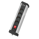 Steckdosenleiste 4-fach mit Schalter, 4x CEE 7/3 + 2x USB-A