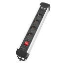 Steckdosenleiste 4-fach mit Schalter, 4x CEE 7/3 + 2x USB-A