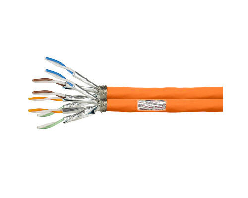 Cat.7 Verlegekabel S/FTP AWG23 1000MHz, 100m duplex, orange
