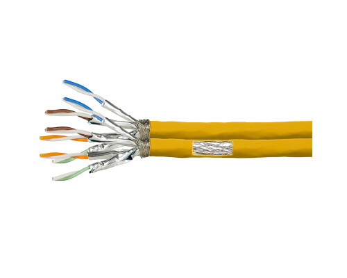 Cat.7A Verlegekabel S/FTP AWG23 1200MHz, 500m duplex, gelb