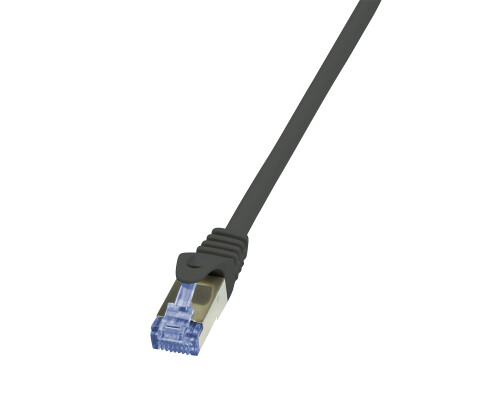 Patchkabel mit Cat.7 Rohkabel, schwarz 30m